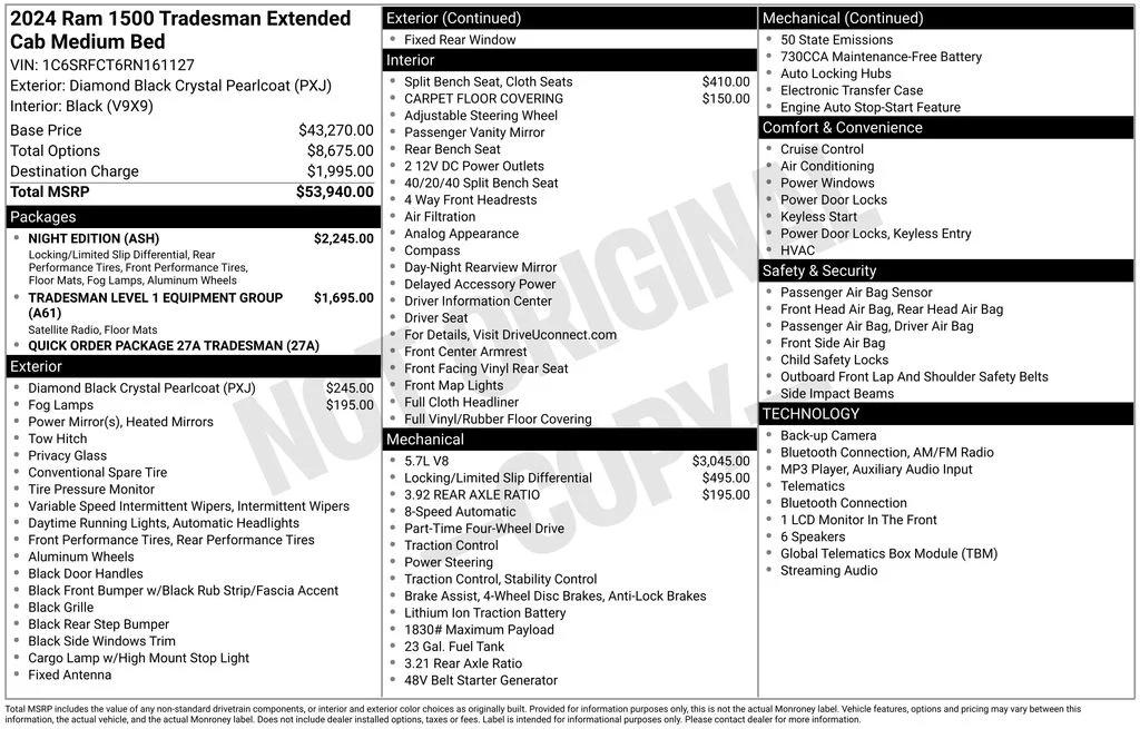 ram ram 1500 pickup 2024 1C6SRFCT6RN161127 image ram ram 1500 pickup 2024 1C6SRFCT6RN161127 image